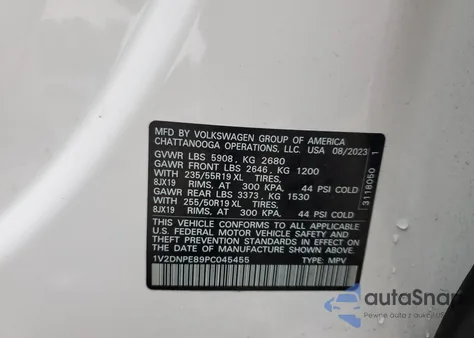 2023 Volkswagen Id.4 Pro z USA, uszkodzony, nr VIN 1V2DNPE89PC045455